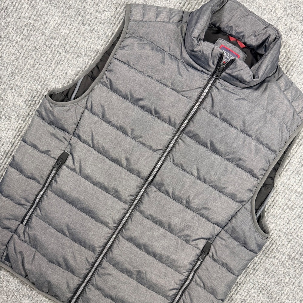 UNTUCKit Mens Gray Quilted Puffer Vest Full Zip Lightweight Size Large‎ L
